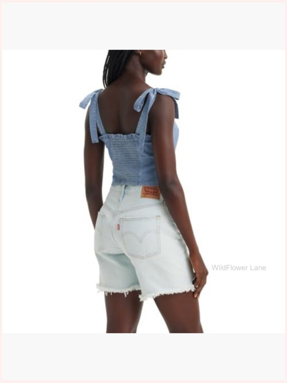 Relaxed Fit Tank Top with Tie-Sleeves - Square Neck - Picture 2 of 3